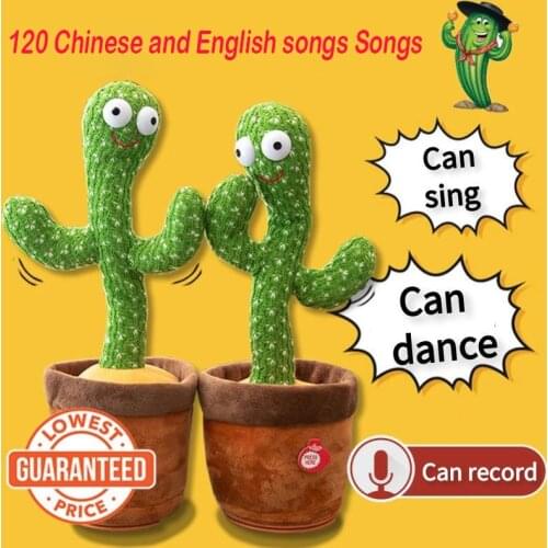 Wiggling Dancing Cactus Toy Plush Pet Accessories Dancing Cactus Toy With 120 Songs/lighting/recording/bluetooth Speaker/singing