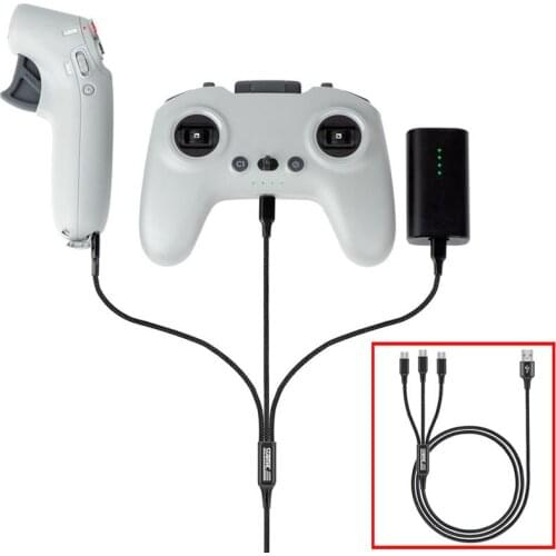 For DJI FPV Controller Charging Cable Type-C Nylon 1.2m 3in1 for DJI Motion Remote Control Goggles V2 Battery Charger Accessory