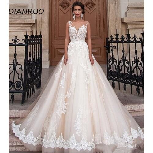 Customized Wedding Dress 2021 Bridal Lace Wedding Dress Vestido De Noiva Custom Royal Bridal Gowns A009
