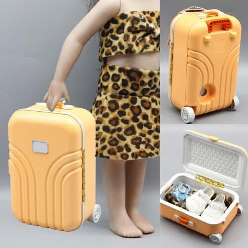 1:6 dollhouse dollhouse mini furniture model fashion trolley suitcase 18 inch doll suitcase