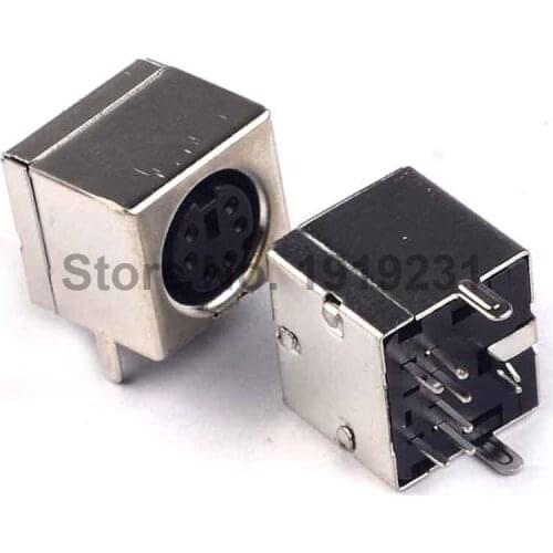 10PCS PS2 Socket Mouse Stand Keyboard Socket 6P Black