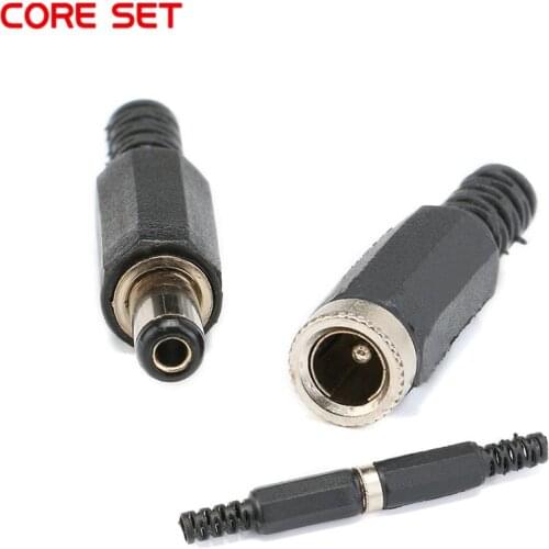 10PCS DC Jack DC Power Connector pin 2.1x5.5mm Female Plug Jack + Male Plug Jack Socket Adapter
