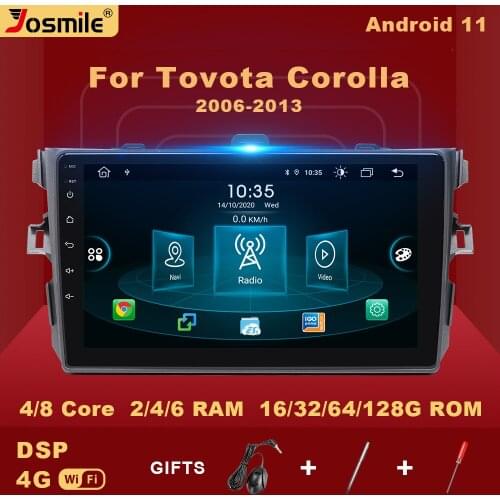 2 Din Android 11 Car Radio Multimedia Player For Toyota Corolla E140/150 2007 2008 2009 2010 2011 2012 2013 2014 2015 2016 DSP