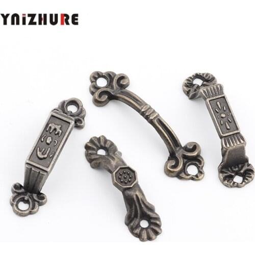 2Pcs Antique Handle,Jewelry Box ,Drawer Handle,Wood Box Handle, Gift Box Accessories Bronze Tone Mini Handle With Screw