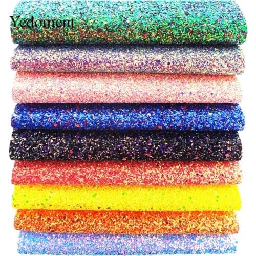 20CM*34CM Glitter Vinyl Synthetic Faux Leather Fabric For Bows Handmade Decoration Crafts Materials Bag Shoes Accessories S16019