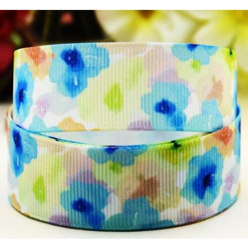 22mm 25mm 38mm 75mm Flower Cartoon printed Grosgrain Ribbon party decoration 10 Yards X-03829