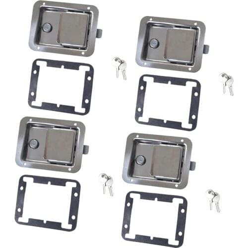 4pcs Yacht RV Stainless Steel Paddle Lock Latch & Key for Tool Box Door