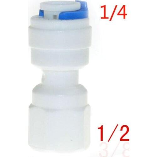 5pcs 1/4 inch OD Tube 1/2 inch Female Straight Quick Connect Aquarium RO Water