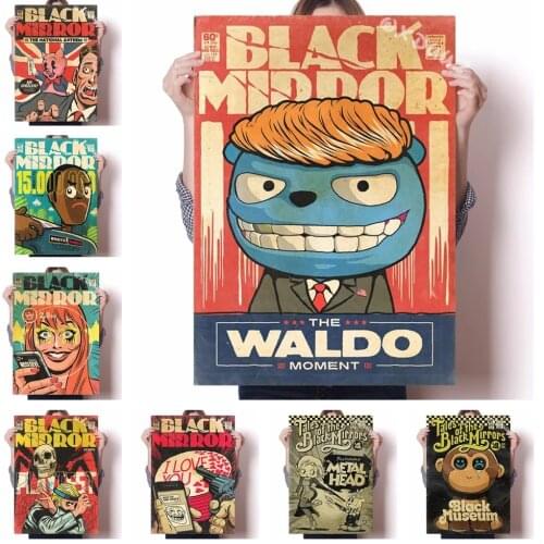 British Science Fiction Thriller Tv Series Black Mirror Family Wall Decoration Poster Retro Style High Quality Canvas Home Decor