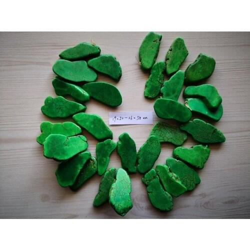 B0081 Natural 19x50-26*58mm Top-drilled Green Gems Stone Loose Beads 15'' Strands Jewelry Making DIY