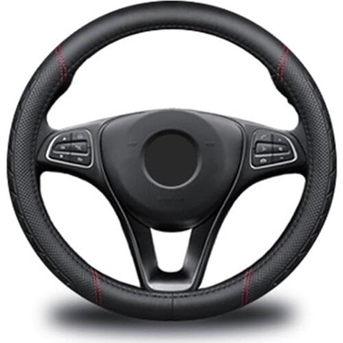 Car Steering Wheel Cover Skidproof Auto Steering- Wheel Cover Anti-Slip Embossing Leather for MG6 MG3 HS ZS Car-Styling