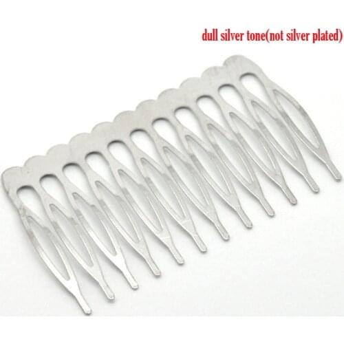 Doreen Box hot- 20 Silver Color Comb Shape Hair Clips 39x64mm (B15510)