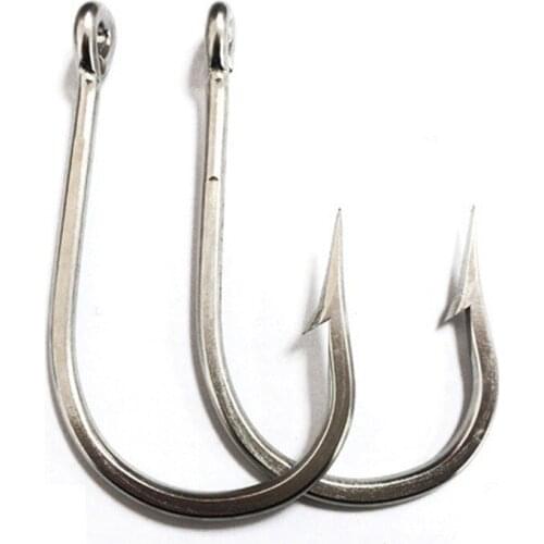 INFOF 10pcs Carbon Steel barbed Hook Sea Fishing Hooks Ocean Fishing Tackle Tools Accessories size 4/0# to12/0# for choose