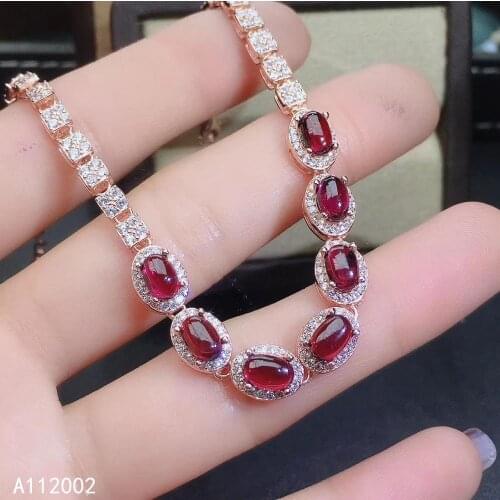 KJJEAXCMY fine jewelry natural garnet 925 sterling silver new women gemstone hand bracelet support test noble hot selling