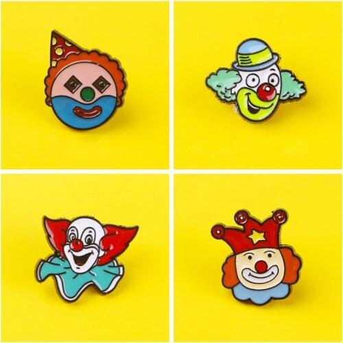 Clown Doll Enamel Icon Pin Anime Badge Metal Pins For Clothes Cute Brooches Bag Clothes Lapel Gift Icon Badge Jewelry Decoration