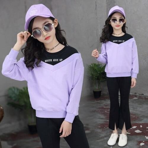 Girls Clothes Set Cotton Sweatshirt + Pants Two-Piece Casual Kids Children Clothing Suit 5 6 7 8 9 10 11 12 13 14 years