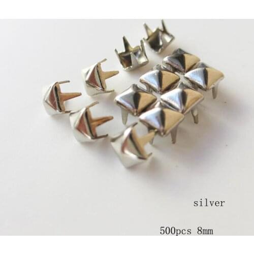 500 Pcs / Lot 8mm Square Four Claw Rivets Nails Buckles For Handbag Shoes Belt Clothing Leather Crafts Decoration Accessories