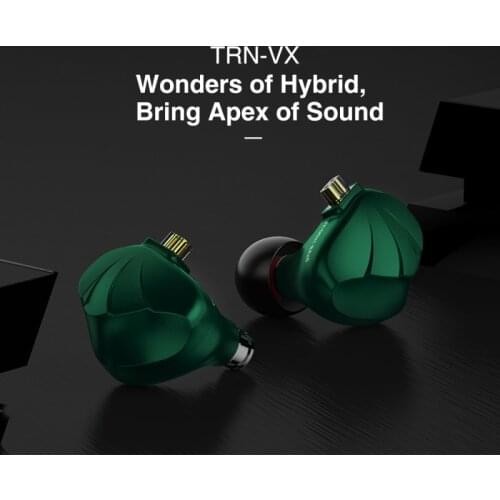 TRN VX Headset In-ear Six-iron Headphone Mobile Phone Earphone With Wheat Heavy Bass Stereo Surround Sound Sports Earplugs