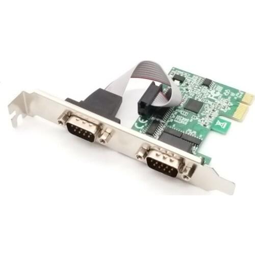 PCI-E to 2 DB9 card PCIe9-pin serial port RS232 communication serial port card DB9 serial port PCIE expansion 2 serial card