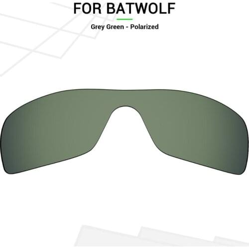Mryok Anti-Scratch POLARIZED Replacement Lenses for-Oakley Batwolf Sunglasses Grey Green