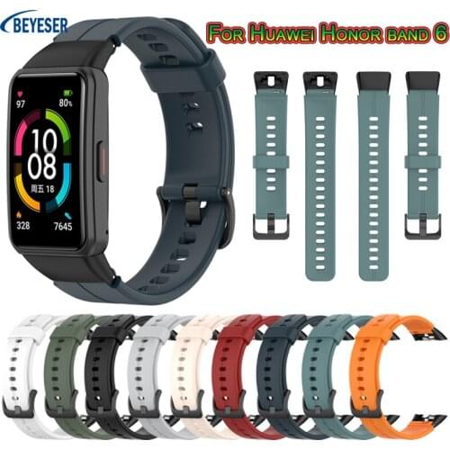 16mm Soft Silicone Sport Straps For Huawei Honor Band 6 Replacement Wristband Bracelet For Honor Band6 Watchband Strap New
