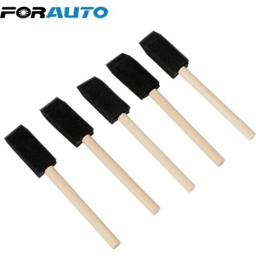 FORAUTO 5Pcs/set Blinds Duster Brush Car Grille Cleaner Soft Sponge Wood Handle Auto Detailing Car Air Conditioner Vent Brush