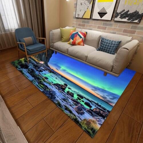 Modern Building New York Area Rugs Large Beach Floor Mat Home Living Room Bedroom Carpet Decor Doormat Bridge Flowing Water