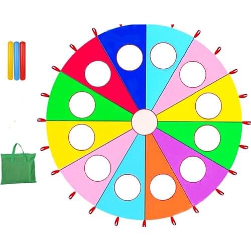 Sports Game Outdoor Rainbow Umbrella Parachute Toy Jump-Sack Ballute Play Game Mat Toy Kids Gift Children Toys Rainbow Umbrella