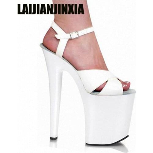 LAIJIANJINXIA ultra-high sexy shoes womens shoes, the performance of shoes pure color sexy fish mouth high-heeled Dance shoes