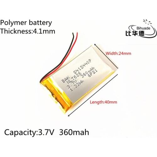 1pcs 3.7V,360mAH,402540 412440 polymer lithium ion / Li-ion battery for GPS,mp3,mp4,mp5,dvd,bluetooth,model toy mobile bluetooth