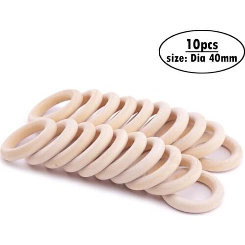10pcs 4cm Round Unfinished Wooden Rings Wood Ring Hoops for DIY Craft Handmade Jewelry and Decorations,Circle Pendant Connectors