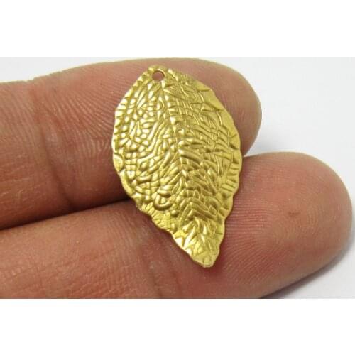 Brass leaf pendant 25.3x15.3x0.8mm Raw brass leaves earrings charms -30pcs R721