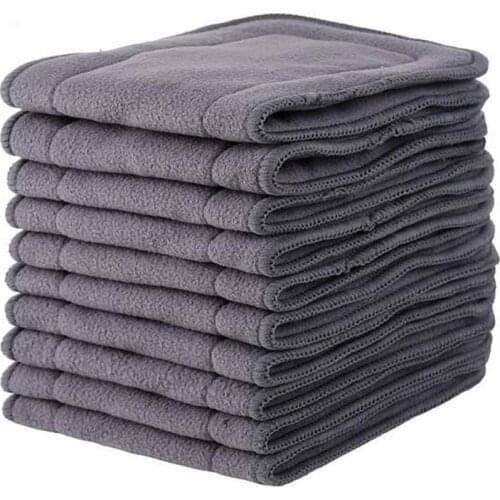 33pcs A Lot) Diaper Bamboo Charcoal Inserts 5 Layers Reusable Diaper Liners Bamboo Carbon Pads For Pocket Diapers One Size