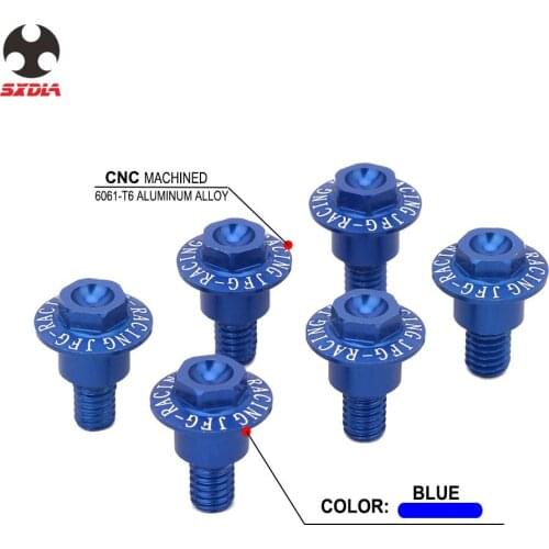 6PCS Motorcycle Screw Blue Front Fork Guard Bolts For Yamaha YZ125 YZ250 YZ250F YZ450F YZ125X YZ250X YZ250FX YZ450FX
