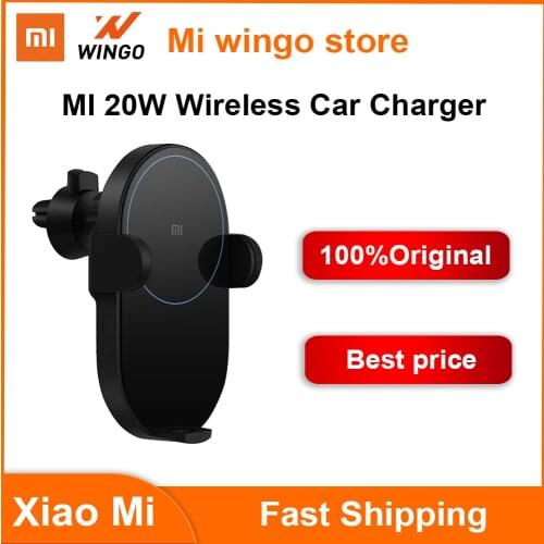 Original Xiaomi Mijia Wireless Car Charger 20W Max Electric Auto Pinch 2.5D Glass Ring Lit Fast Charging Car Phone Holder