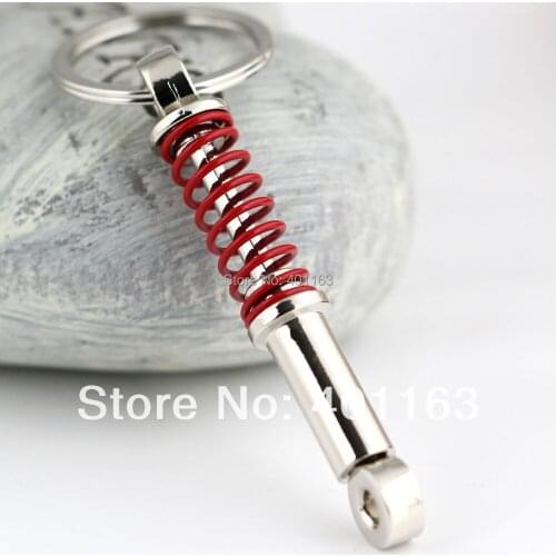 10Pcs/Lot Coilover Keychain Creative Accessories Hot Sale Auto Parts Shock Absorber Keyring key Chain Ring Key Rings Keyfob