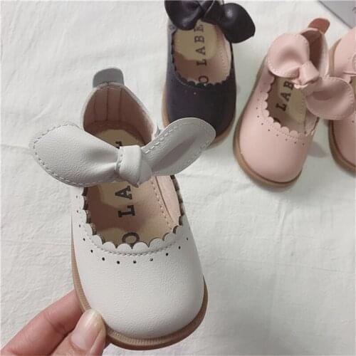 CAPSELLA KIDS Baby Girls Leather Shoes First Walkers Baby Toddler Girls Princess Dress Shoes 1-6 Years Children Shoes Size 21-30