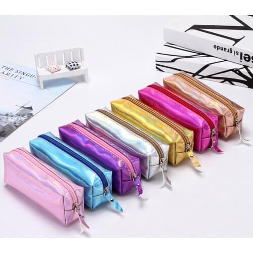 New Laser Pencil Case Version Simple Womens Cosmetic Case Cylinder Storage Case Stationery Pencil Case For Boys And Girls