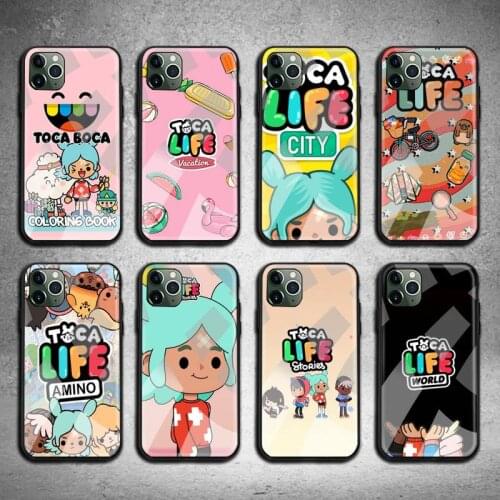 Toca Boca Toca Life World game Phone Case Tempered Glass For iPhone 12 11 Pro Max Mini XR XS MAX 8 X 7 6S 6 Plus SE 2020 cover