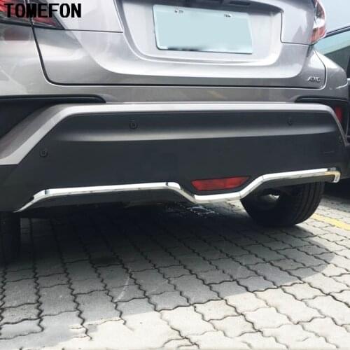 TOMEFON For TOYOTA C-HR CHR 2017 2018 Car Body Cover Protection Bumper ABS Chrome Rear Back Tail Bottom Hoods Pedal Moulding