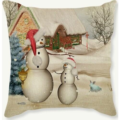 Funny Christmas Giraffe Penguin Decorative Pillows Santa Claus Snowman Reindeer Xmas Celebration Sofa Cushion Car Throw Pillows