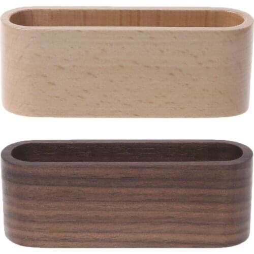 Wooden Table Business Card Display Stand Memo Holder Storage Box Organizer Walnut Beech Wood