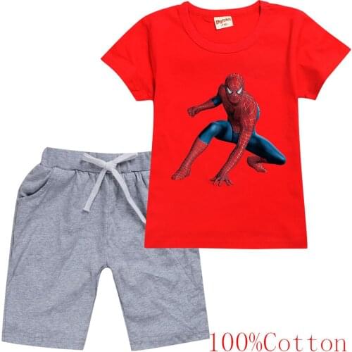 Disney Boy Girl Clothes Print Summer Short Sleeve T shirt+ Pants Toddler Set
