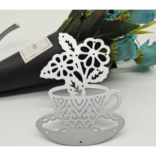 Flower Pot DIY Printing Carbon Steel Mould, Clear Stamp Embossing Mold for Paper Card and Craft Gift Making