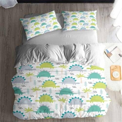HELENGILI 3D Bedding Set Jurassic Park Dinosaur Print Duvet cover set bedclothes with pillowcase bed set home Textiles #DG-36