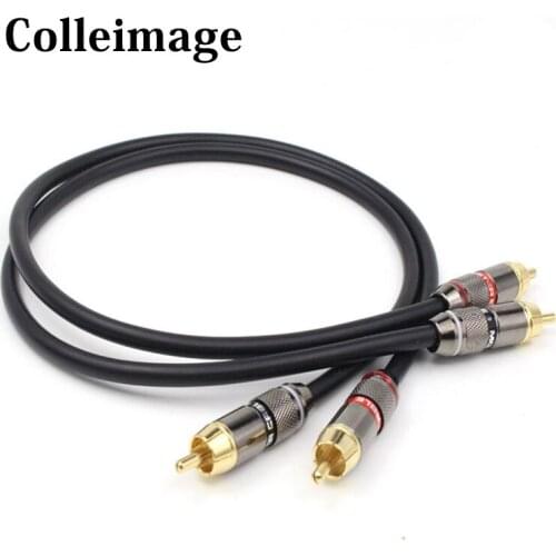 Hifi Copper Silver Plated RCA to RCA Cable RCA plug to rca Male audio Cable