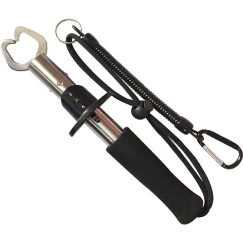 Ilure steel Fishing Lip Gripper Eva Handle Stainless steel Scale Lipgripper grip, tools Tackle Pesca Fish lip grip Lanyard scale