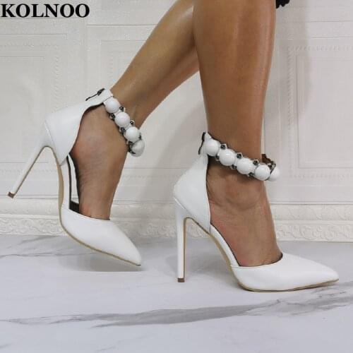 Kolnoo Hot Sale Womens High Heels Pumps D'Orsay Style Sexy Pointy Real Photos Fashion Court Shoes For Party Prom Evening Clubs