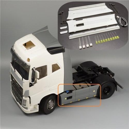 Two-axis Side Skirt Kit for 1/14 Tamiya RC Truck Trailer Tipper FH16 750 56360 4X2 Car Diy Parts