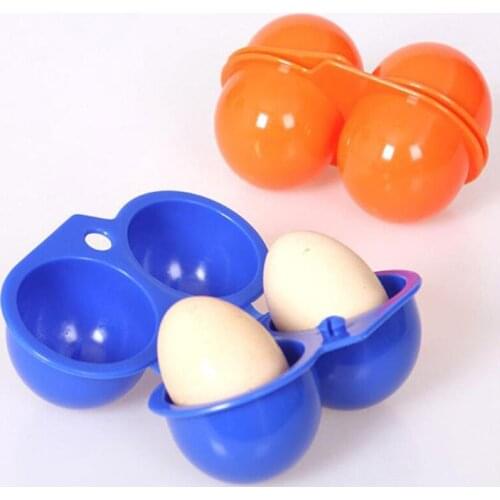 2Grid Egg Storage Box Container Portable Plastic Egg Holder For Outdoor Camping Picnic Eggs Box Case Kitchen Organizer